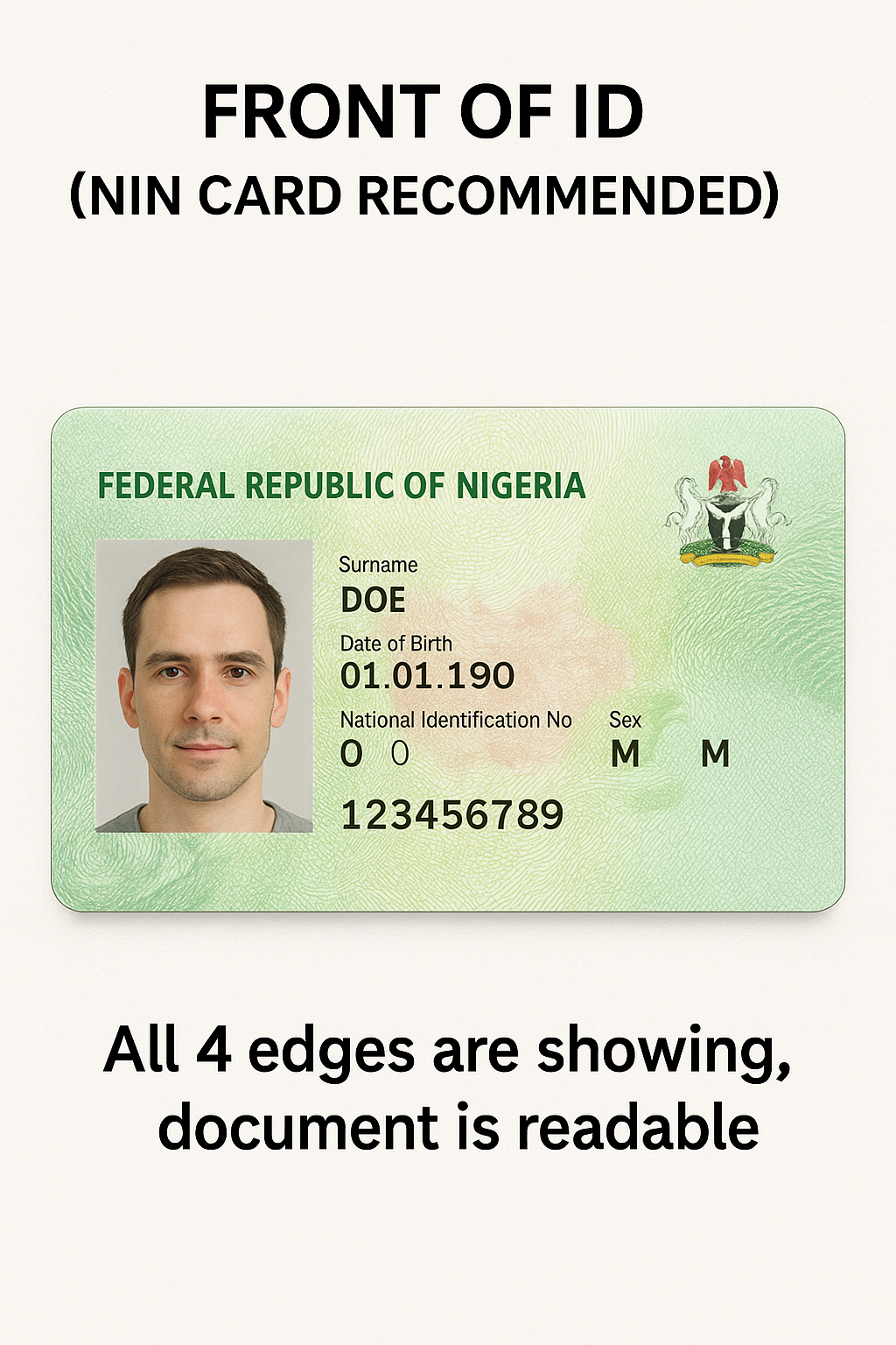 Sample for NGN Identity Verification (4-Step Upload Task)