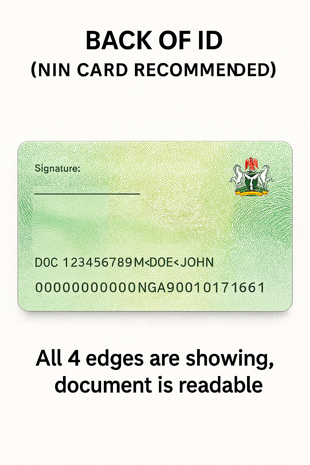 Sample for NGN Identity Verification (4-Step Upload Task)